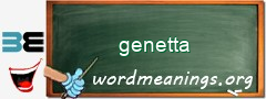 WordMeaning blackboard for genetta